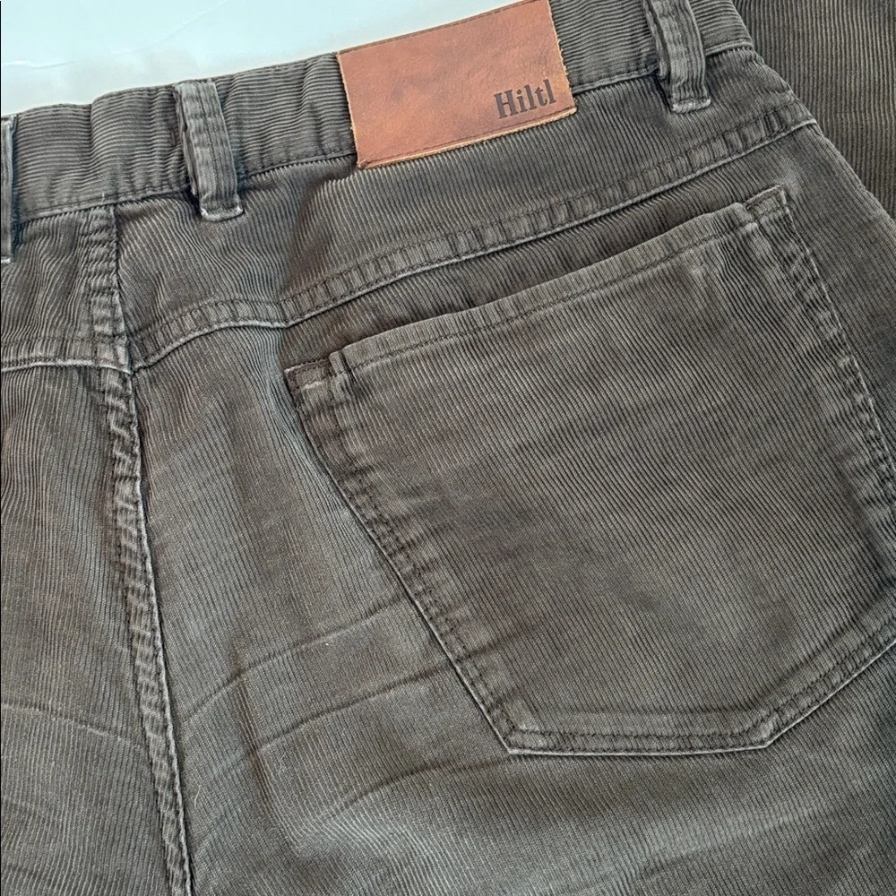 Hiltl trouser olive green men’s corduroy 5-pocket pants 36x34 98% cotton